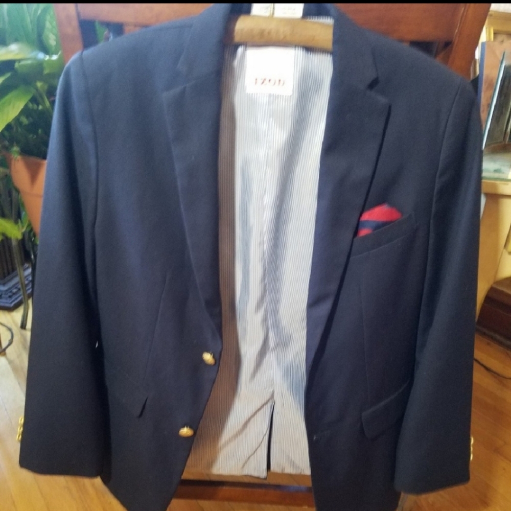 Navy Blue Izod Blazer Size 14 Reg